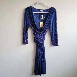 Issa London Patterened Silk Wrap Dress